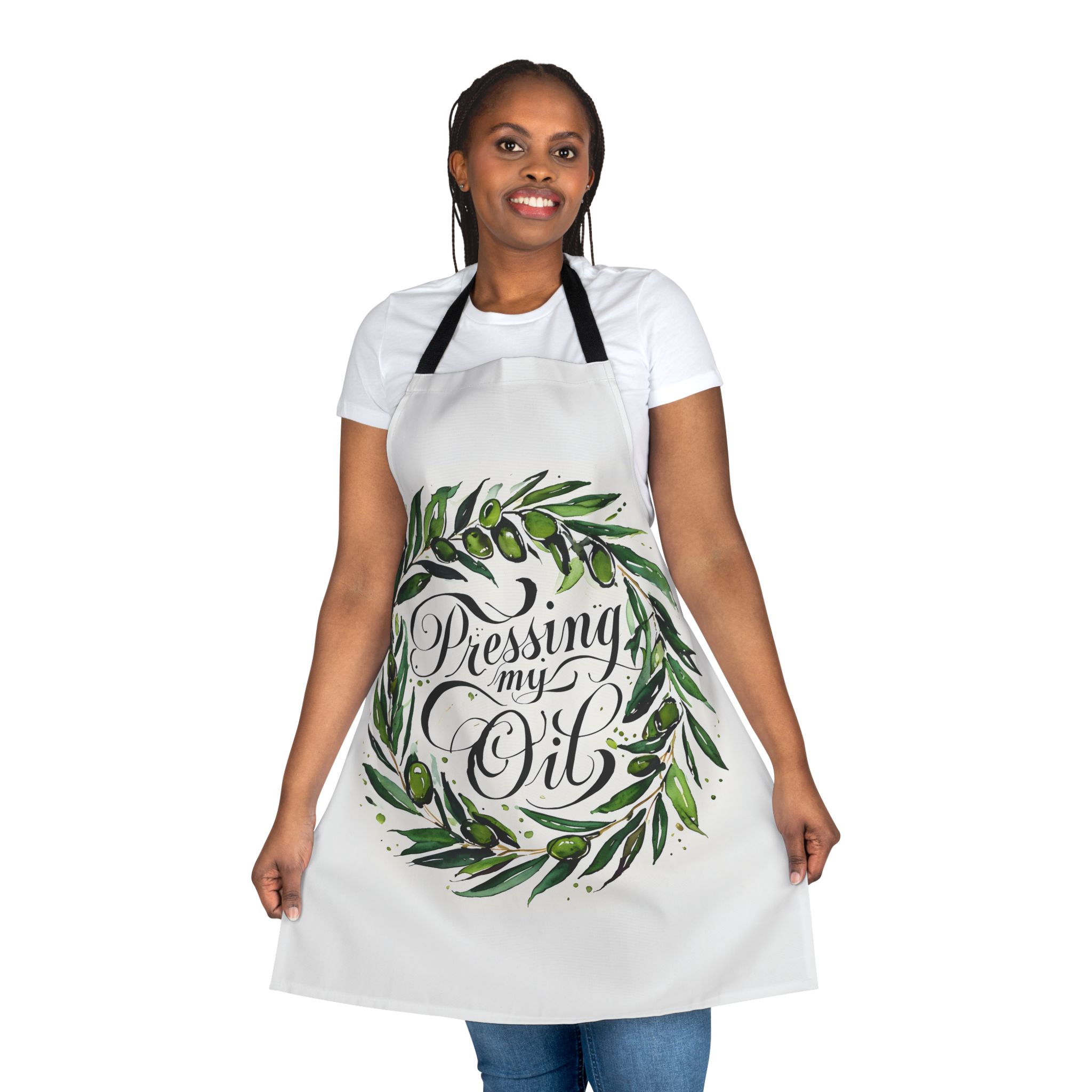Pressing My Oil Olive Wreath Apron - Image 16