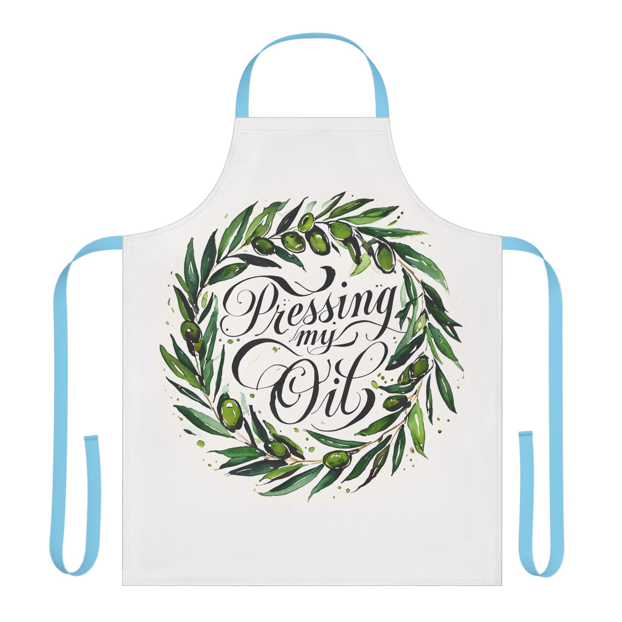Pressing My Oil Olive Wreath Apron - Image 9