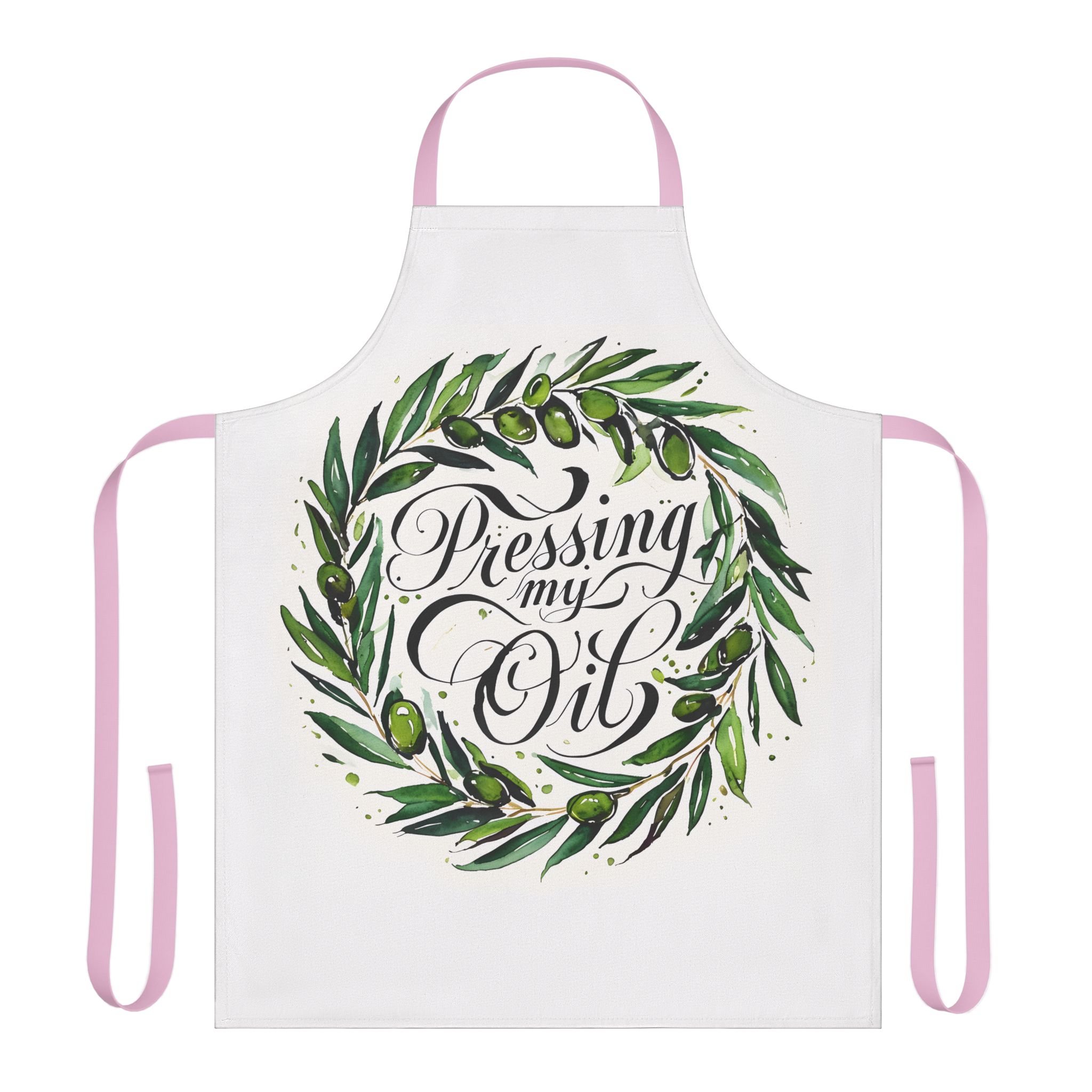 Pressing My Oil Olive Wreath Apron - Image 17