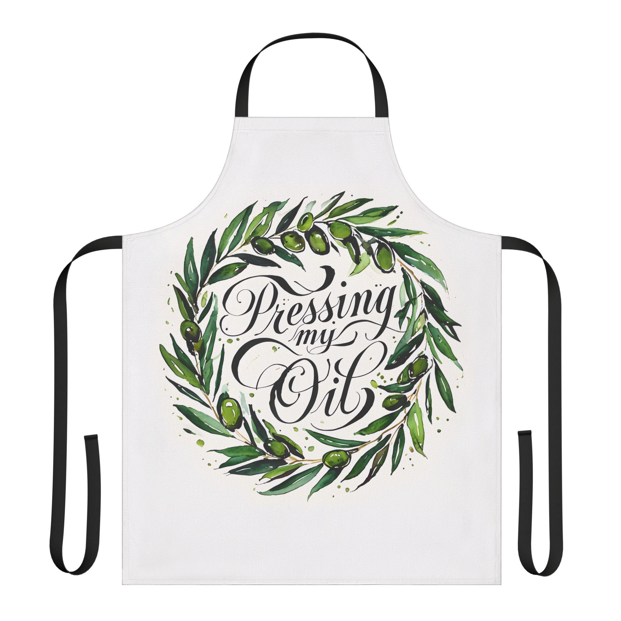 Pressing My Oil Olive Wreath Apron - Image 13